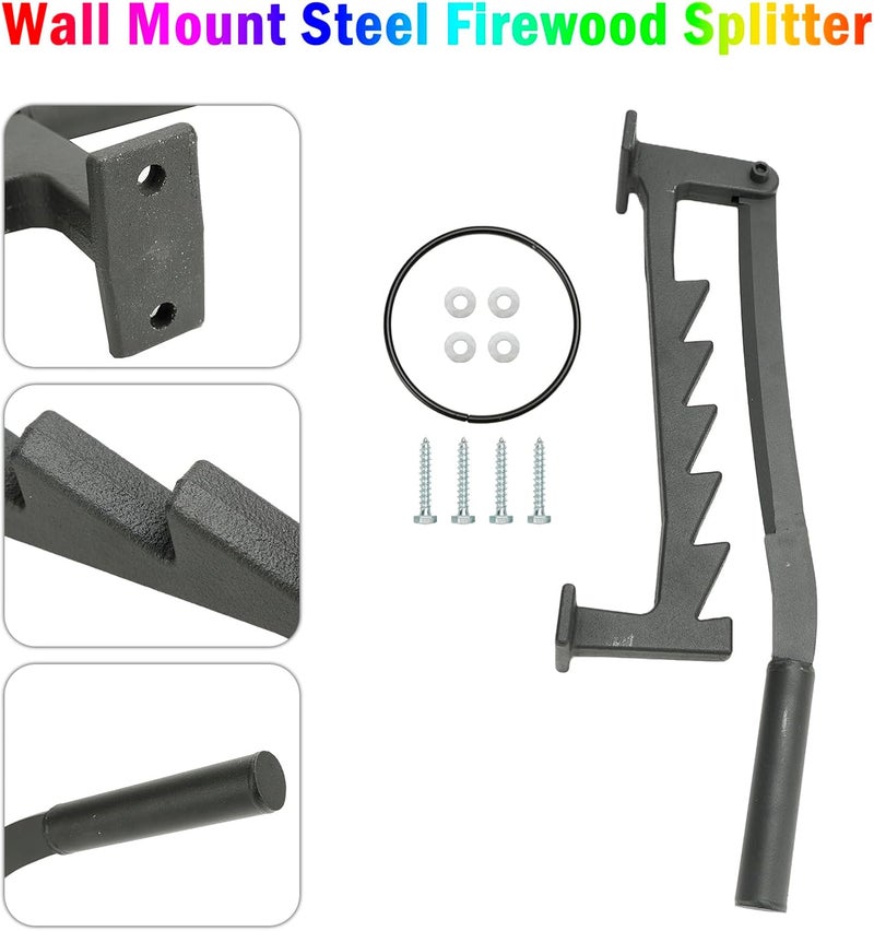 Frezon Wall Mount Steel Firewood Splitter,Kindling Wood Cracker Cutting Tool,firewood kindling Splitter for Home Indoor Outdoor - Image 4